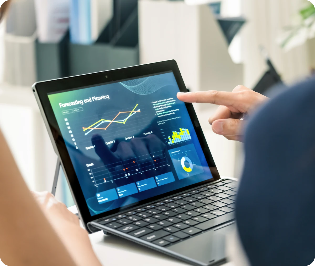 Interactive business analytics on portable device