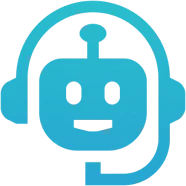Blue chatbot logo design