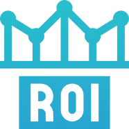 ROI logo with blue crown